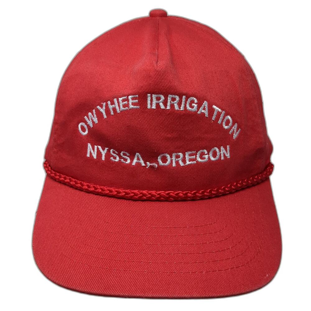 KC 5 Panel Red One Size Hat Owyhee Irrigation Nyssa Oregon Rope Snapback